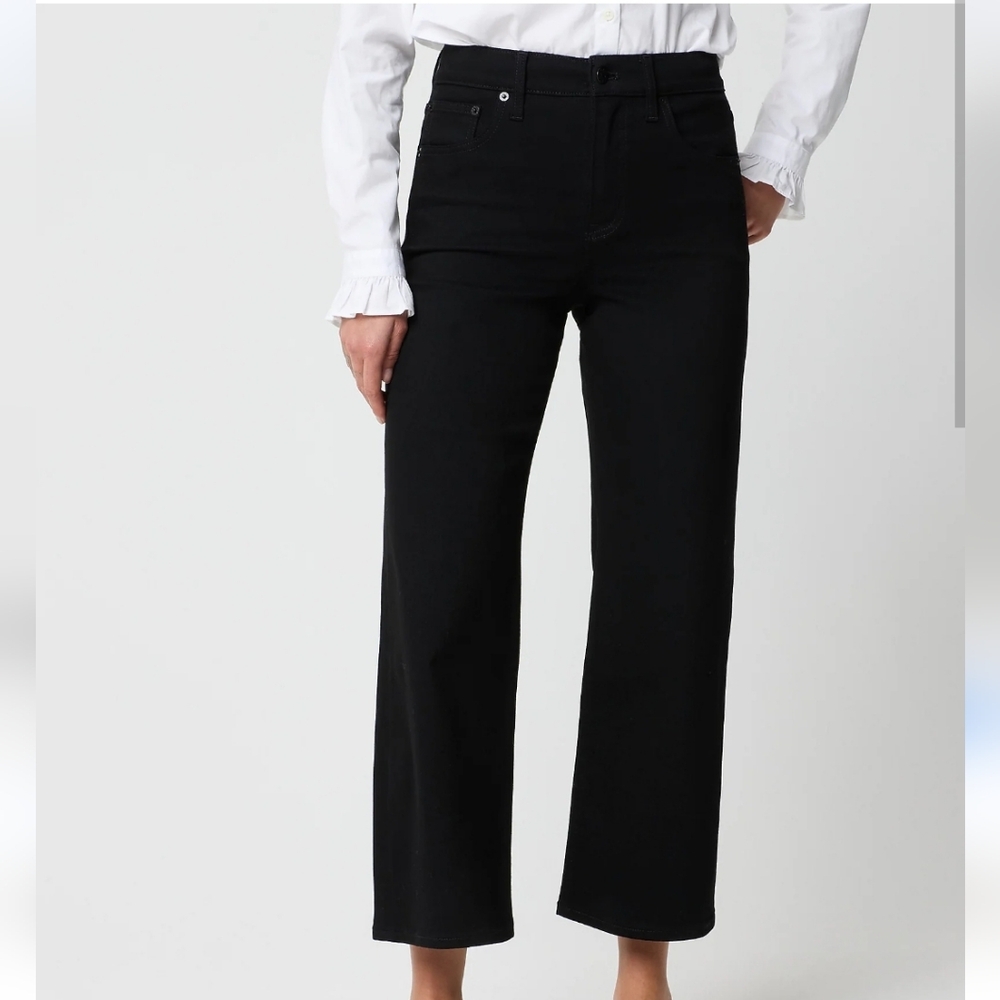 NWT J. Crew Tall Wide Crop Black Jeans 34T